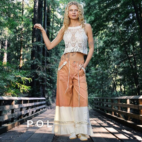 POL Boho Feminine Soft Crochet Loose Fit 100% Cotton Sleeveless Crop Top. - Picture 5 of 9